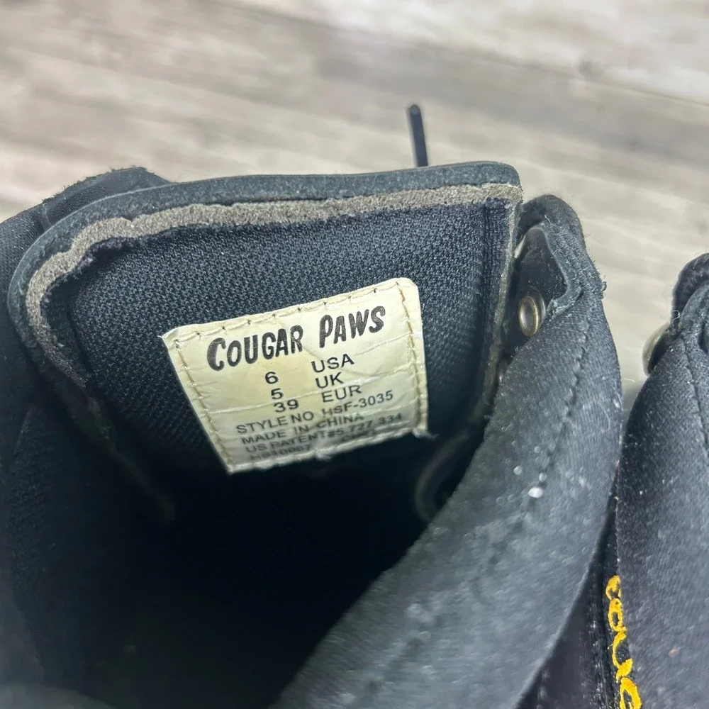 Cougar Paws Roofing Boots Black Leather Mens 6 Work Safety HS30305
